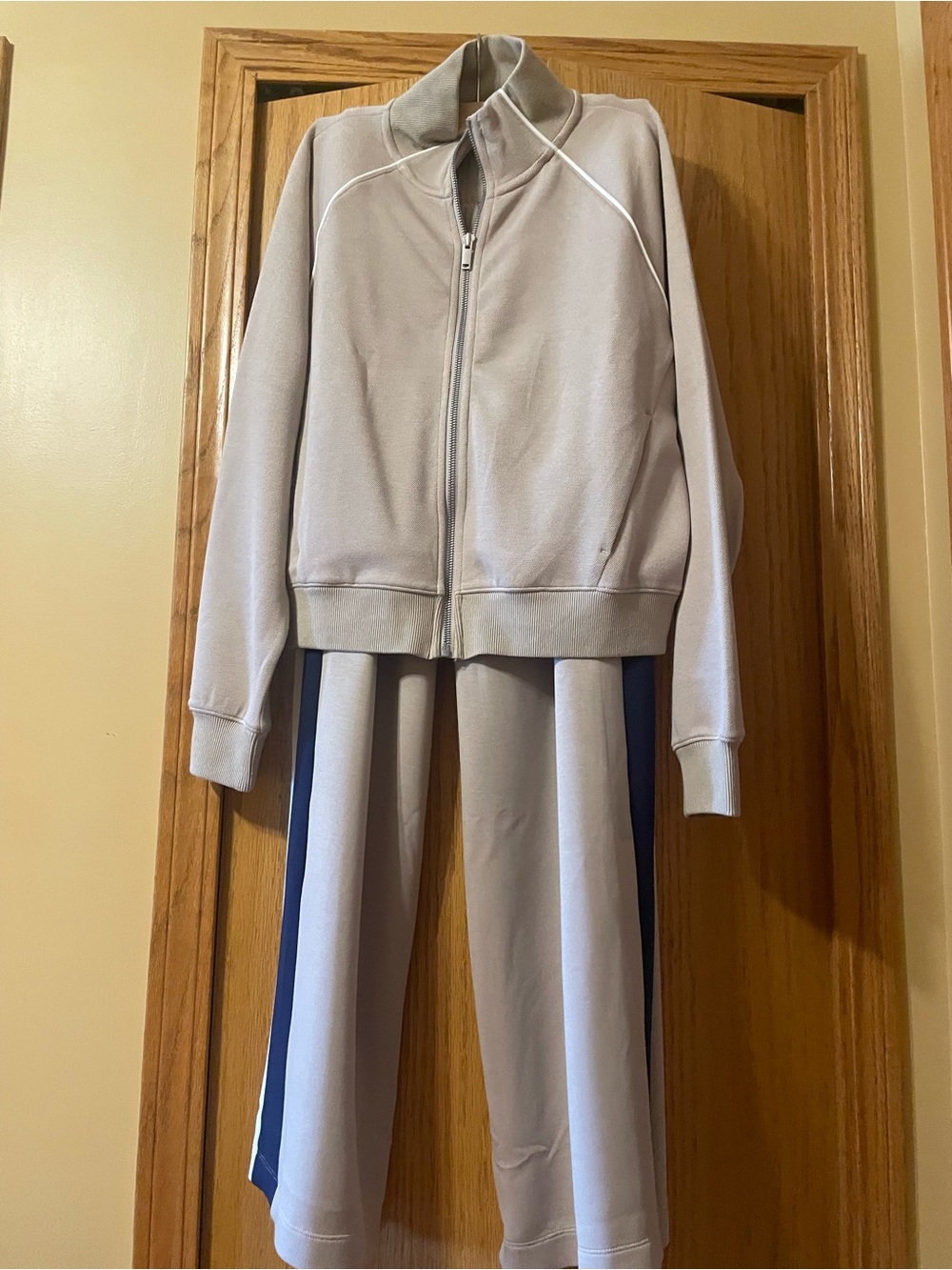 SPANX Air Essentials Track Jacket with Colorblock Wide Leg Pant